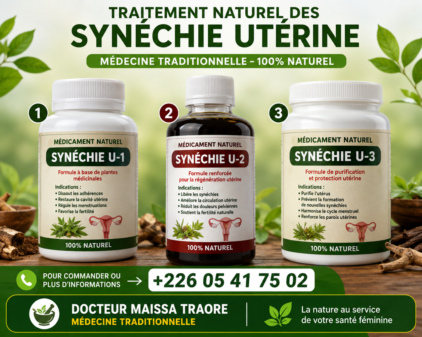 Les synéchies utérines (également appelées syndrome d'Asherman lorsqu'elles sont complexes) se caractérisent par la formation d'adhérences ou d'accolements d'un tissu cicatriciel à l'intérieur de la cavité utérine. Elles surviennent généralement après une intervention traumatique sur l'utérus (curetage, résection de fibromes, aspiration, ou après une infection pelvienne sévère). Ces cicatrices internes réduisent le volume de la cavité, perturbent l'écoulement des règles (règles très faibles ou totalement absentes) et empêchent l'implantation de l'œuf, devenant une cause majeure d'infertilité ou de fausses couches répétées. Traitement naturel des synéchies utérines.