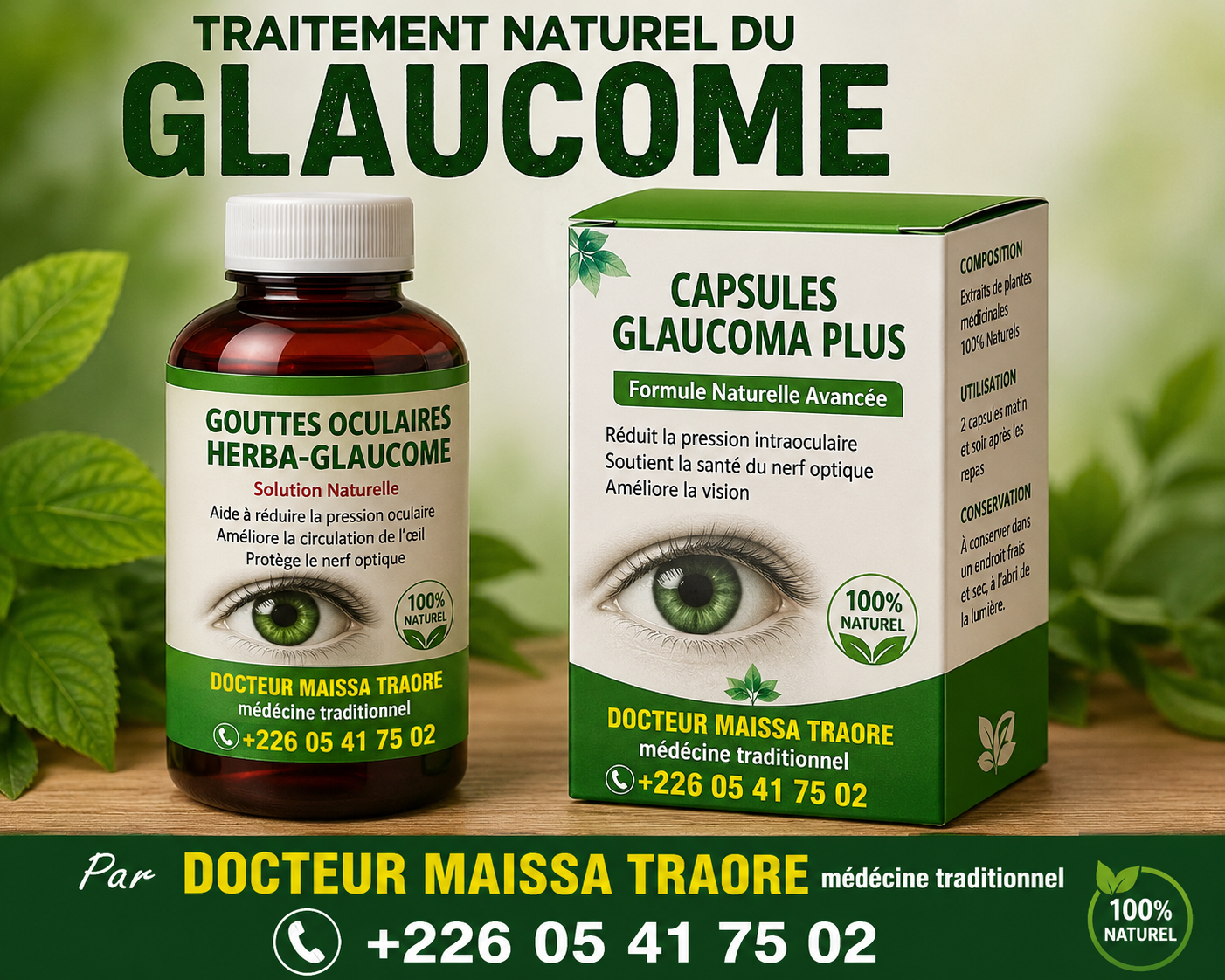 Le glaucome est une maladie oculaire chronique grave caractérisée par une dégradation progressive des fibres du nerf optique. Souvent liée à une élévation anormale de la pression intraoculaire (PIO) due à un mauvais drainage de l'humeur aquatique, cette condition peut altérer la vision périphérique et conduire, sans prise en charge adaptative, à une perte irréversible de la vue. Chercher comment soigner le glaucome naturellement et soutenir le traitement médical s'inscrit dans une démarche globale visant à réduire la pression oculaire, stimuler la microcirculation sanguine au niveau de la rétine et protéger les cellules nerveuses contre la dégénérescence.