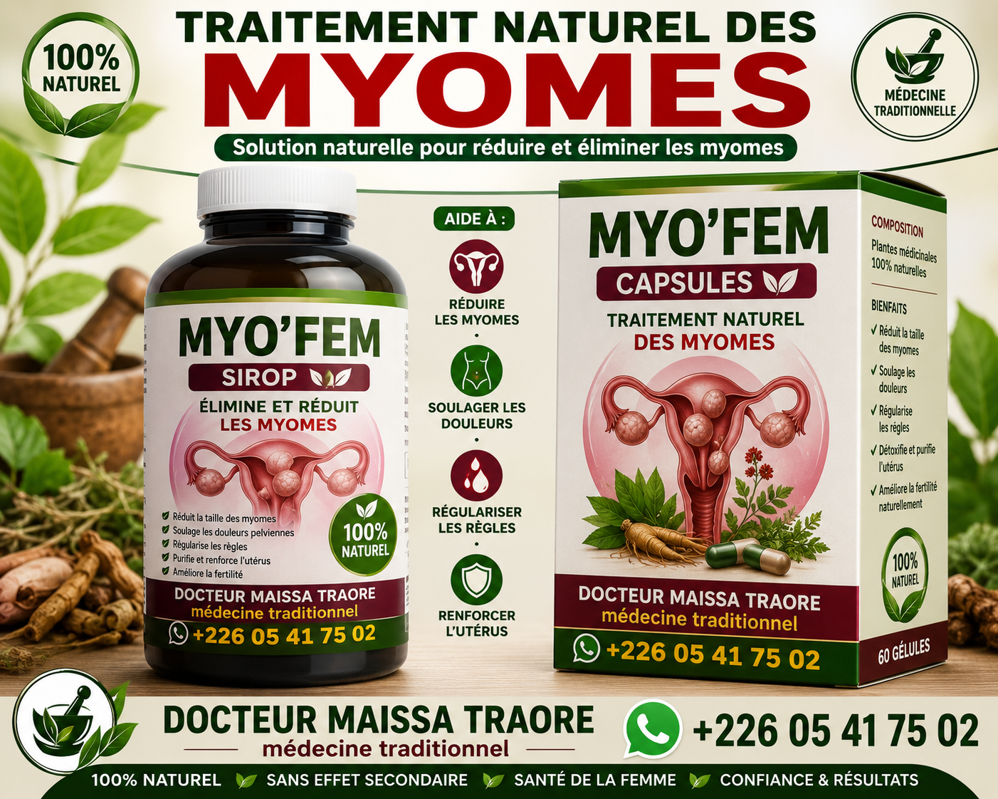 Les myomes utérins, également appelés fibromes utérins, sont des tumeurs bénignes (non cancéreuses) qui se développent au niveau du tissu musculaire de l'utérus (le myomètre). Très fréquents chez la femme en âge de procréer, ils peuvent être totalement asymptomatiques ou provoquer des règles abondantes et douloureuses (ménorragies), des saignements entre les règles, une pesanteur dans le bas-ventre, ainsi que des inconforts lors des rapports sexuels.
