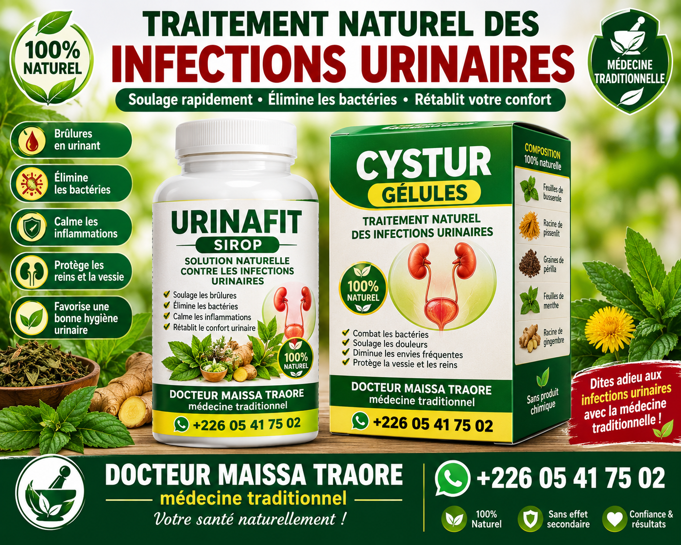 L'infection urinaire, le plus souvent représentée par la cystite, est un inconfort très fréquent chez la femme comme chez l'homme. Elle se manifeste généralement par des brûlures aiguës lors de la miction, des envies impérieuses et fréquentes d'uriner, ainsi qu'une sensation de pesanteur dans le bas-ventre. Dans la grande majorité des cas, ces désagréments sont causés par la bactérie Escherichia coli, qui remonte le long de l'urètre jusqu'à la vessie. Savoir comment soigner naturellement les infections urinaire dès l'apparition des premiers symptômes permet de soulager rapidement les muqueuses irritées, de favoriser l'élimination des germes et d'éviter la récidive.